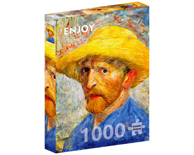 Van Gogh - Autorretrato con Sombrero de Paja: Rompecabezas 1000 Piezas. Marca Enjoy Puzzle