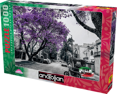 Viva México Jacarandas, Ciudad de México Rompecabezas 1000 Piezas. Marca Anatolian