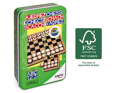 Ajedrez Caja de Metal Juego de Mesa. Marca Cayro