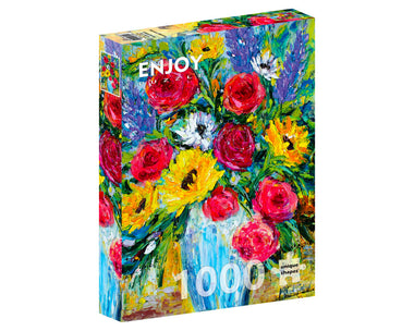 Jarrón con Flores: Rompecabezas 1000 Piezas. Marca Enjoy Puzzle