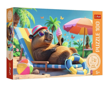 Rompecabezas Capibara Estilo Relajado 100 Piezas Marca Trefl