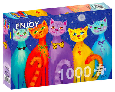 Gatos Sonrientes: Rompecabezas 1000 Piezas. Marca Enjoy Puzzle
