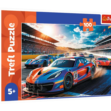 Coches de Carreras Rompecabezas de 100 Piezas Trefl