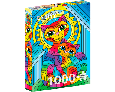 Gato y Gatito Inseparables: Rompecabezas 1000 Piezas. Marca Enjoy Puzzle