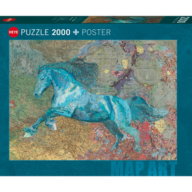 Matthew Cusick: Mapa Caballo Rompecabezas 2000 Piezas Marca Heye