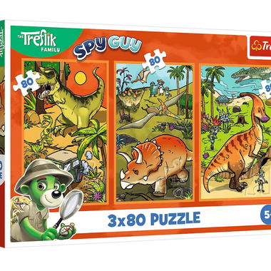 Spy Guy: El Mundo de los Dinosaurios Rompecabezas 3 x 80 Piezas Trefl