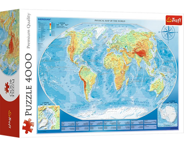 Rompecabezas Mapa Físico del Mundo. 4000 Piezas Marca Trefl