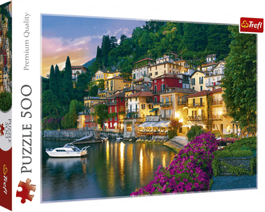 Rompecabezas Lago Como, Italia 500 Piezas. Marca Trefl