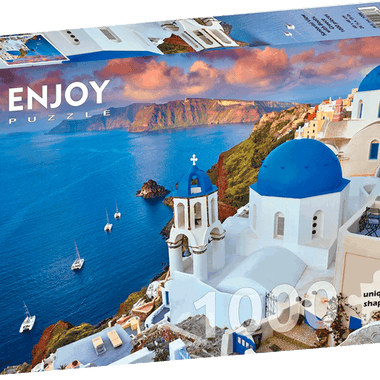 Vista de Santorini - Grecia: Rompecabezas 1000 Piezas. Marca Enjoy Puzzle