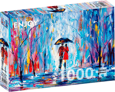 Amor Bajo la Lluvia: Rompecabezas 1000 Piezas. Marca Enjoy Puzzle
