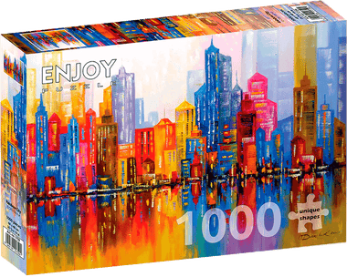 Ciudad Arcoíris: Rompecabezas 1000 Piezas. Marca Enjoy Puzzle