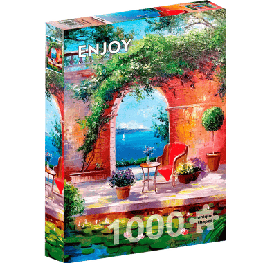 Vista al Mar a través del Arco: Rompecabezas 1000 Piezas. Marca Enjoy Puzzle