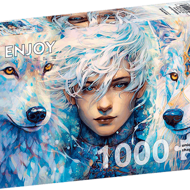 Mujer con Lobos: Rompecabezas 1000 Piezas. Marca Enjoy Puzzle