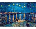 Rompecabezas Vincent Van Gogh: La Noche Estrellada sobre el Ródano 1000 Piezas. Marca Eurographics