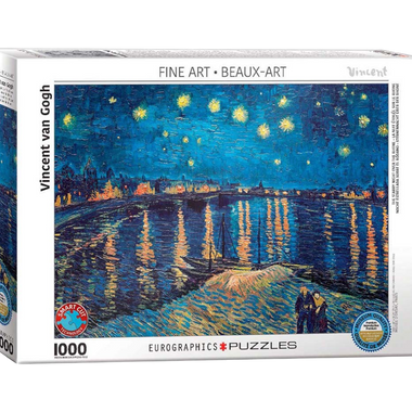 Rompecabezas Vincent Van Gogh: La Noche Estrellada sobre el Ródano 1000 Piezas. Marca Eurographics