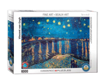 Rompecabezas Vincent Van Gogh: La Noche Estrellada sobre el Ródano 1000 Piezas. Marca Eurographics
