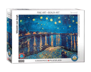Rompecabezas Vincent Van Gogh: La Noche Estrellada sobre el Ródano 1000 Piezas. Marca Eurographics