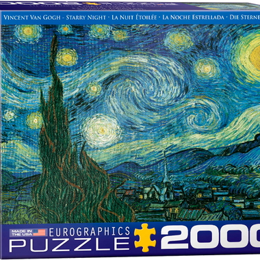 Rompecabezas La Noche Estrellada: Vincent Van Gogh 2000 Piezas. Marca Eurographics