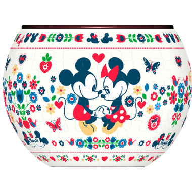 Rompecabezas 3D Maceta Mickey Y Minnie Disney 80 Piezas De Plástico
