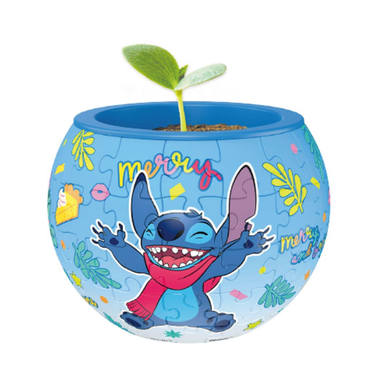 Rompecabezas Disney 3D Maceta Stitch Bailando 80 Piezas De Plástico