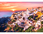 Puesta de Sol sobre Santorini. Rompecabezas 1000 piezas. Marca Trefl