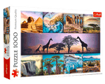Rompecabezas Collage Lugares de África. 1000 Piezas Marca Trefl