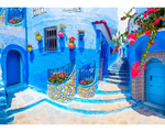 Calles de Chefchaouen, Marruecos: Rompecabezas 1000 Piezas. Marca Enjoy Puzzle