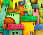 Casas Alegres: Rompecabezas 1000 Piezas. Marca Enjoy Puzzle