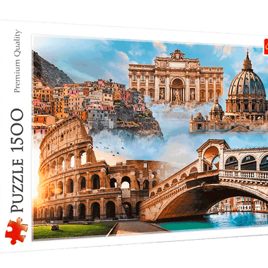 Rompecabezas Lugares Favoritos de Italia. 1500 Piezas Marca Trefl