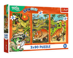 Spy Guy: El Mundo de los Dinosaurios Rompecabezas 3 x 80 Piezas Trefl