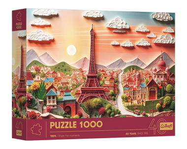 Rompecabezas Torre Eiffel Efecto 3D. 1000 Piezas Marca Trefl