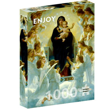 Rompecabezas William Bouguereau - Virgen con Ángeles: 1000 Piezas. Marca Enjoy Puzzle
