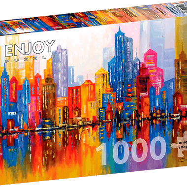 Ciudad Arcoíris: Rompecabezas 1000 Piezas. Marca Enjoy Puzzle