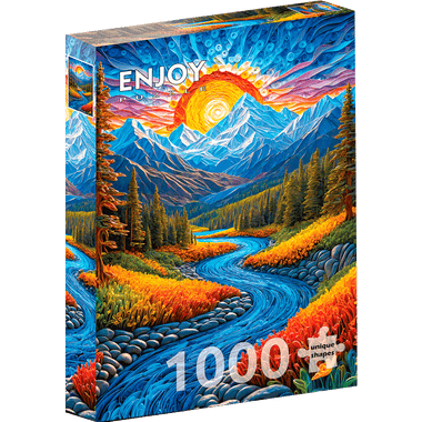 Paisaje al Atardecer: : Rompecabezas 1000 Piezas. Marca Enjoy Puzzle