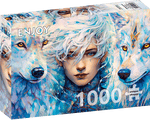Mujer con Lobos: Rompecabezas 1000 Piezas. Marca Enjoy Puzzle