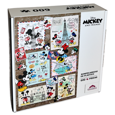 Rompecabezas Mickey y Minnie de Viaje 600 Piezas de Plástico Disney