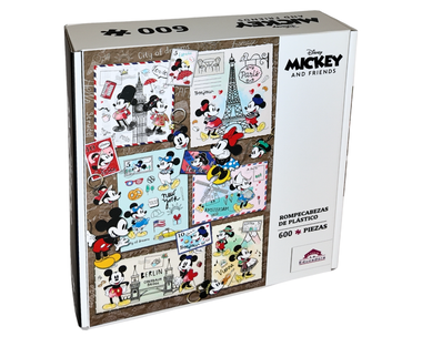 Rompecabezas Mickey y Minnie de Viaje 600 Piezas de Plástico Disney
