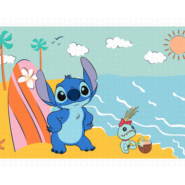 Rompecabezas Stitch en la Playa Disney 1000 Piezas De Plástico