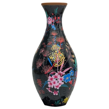 Jarrón Floral Negro: Rompecabezas 3D 160 Piezas PieceRelax
